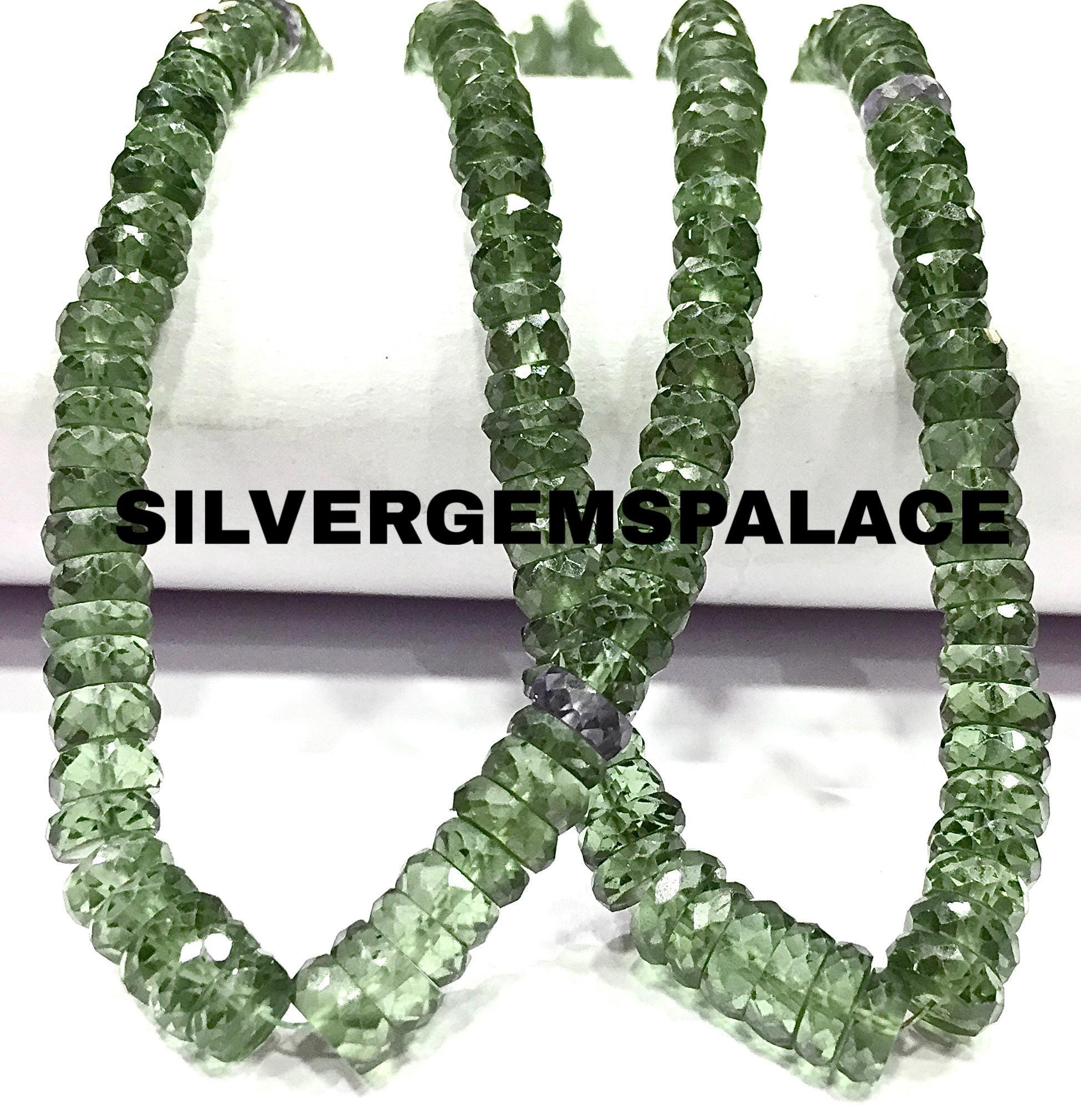 Aaaa+ Rare Green Tourmaline Faceted Rondelle Beads 5-6mm Faceted Tourmaline Tyre Beads Green Tourmaline Gemstone Beads Heishi Cut Beads 18”