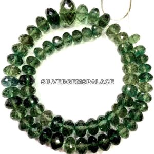 AAAA+ Rare Green Tourmaline Color Rondelle Beads Stunning Faceted Rondelle Beads Green Tourmaline Gemstone Beads Jewelry Making Beads.