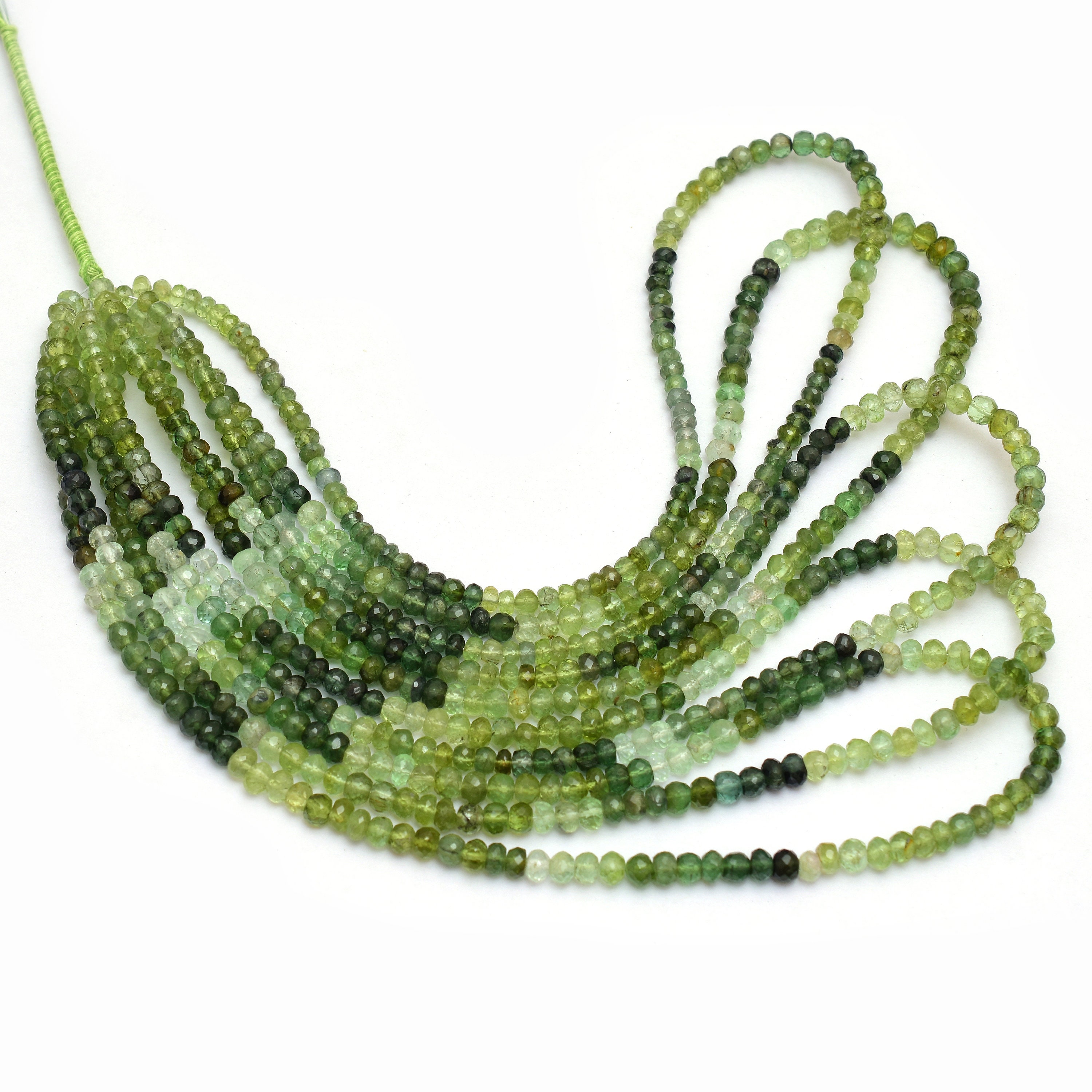 Calabar Mines Aaa+ Green Tourmaline 4mm-5mm Faceted Rondelle | 16inch Strand | Natural Multi Green Tourmaline Precious Gemstone Loose Beads Calabar Mines Aaa+ Green Tourmaline 4mm-5mm Faceted Rondelle | 16inch Strand | Natural Multi Green Tourmaline Precious Gemstone Loose Beads