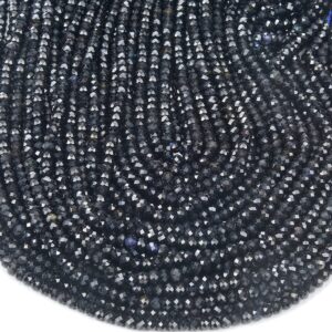 Natural Black Tourmaline Dark Green Gemstone Micro Faceted Rondelle 6x4mm Loose Beads (p88) Natural Black Tourmaline Dark Green Gemstone Micro Faceted Rondelle 6x4mm Loose Beads (p88)