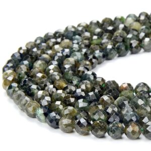 Natural Dark Green Tourmaline Gemstone Grade Aa Micro Faceted Round 5mm Loose Beads (p97) Natural Dark Green Tourmaline Gemstone Grade Aa Micro Faceted Round 5mm Loose Beads (p97)