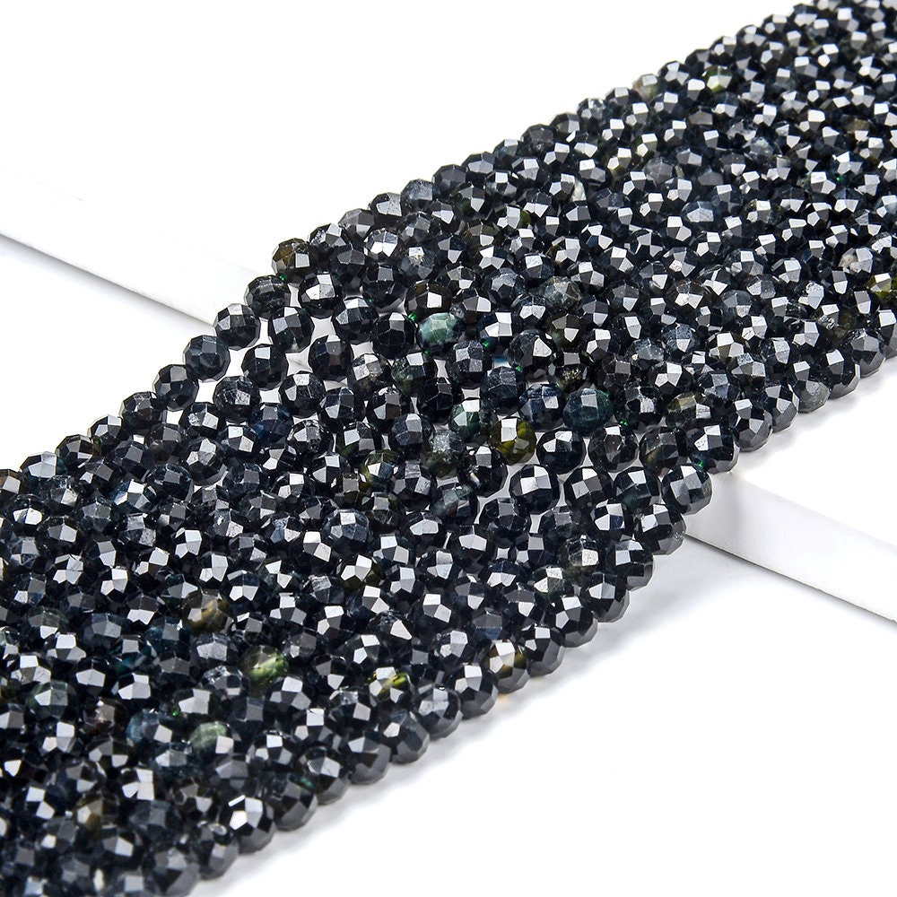 Natural Dark Green Tourmaline Gemstone Grade Aa Micro Faceted Round 3mm 4mm 5mm Loose Beads 15 Inch Full Strand (p97) Natural Dark Green Tourmaline Gemstone Grade Aa Micro Faceted Round 3mm 4mm 5mm Loose Beads 15 Inch Full Strand (p97)