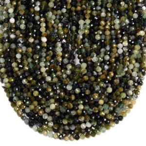 Natural Green Tourmaline Gemstone Grade A Micro Faceted Round 4mm Loose Beads (p119) Natural Green Tourmaline Gemstone Grade A Micro Faceted Round 4mm Loose Beads (p119)