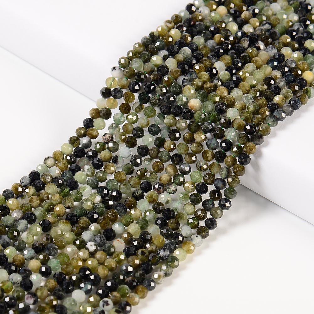 Natural Green Tourmaline Gemstone Grade A Micro Faceted Round 4mm Loose Beads (p119) Natural Green Tourmaline Gemstone Grade A Micro Faceted Round 4mm Loose Beads (p119)