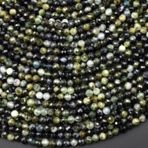 Natural Paraiba Green Tourmaline Faceted 4mm Round Beads Diamond Cut Gemstone 15.5" Strand Natural Paraiba Green Tourmaline Faceted 4mm Round Beads Diamond Cut Gemstone 15.5" Strand