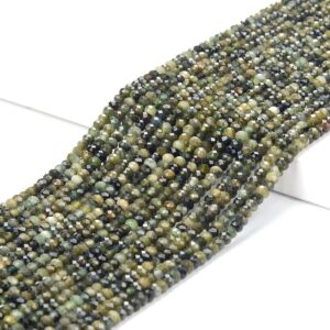 Natural Rare Green Tourmaline Gemstone Grade Aa Micro Faceted Rondelle 3x2mm 4x3mm Loose Beads (p87) Natural Rare Green Tourmaline Gemstone Grade Aa Micro Faceted Rondelle 3x2mm 4x3mm Loose Beads (p87)
