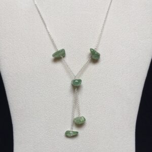 Green Tourmaline And Sterling Silver Lariat Necklace