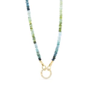 Blue & Green Tourmaline 3mm | Blue tourmaline necklace | Blue tourmaline [ENTP1498] | Smooth tourmaline 3mm stones