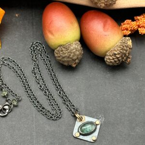 Dainty Green Tourmaline Artisan Necklace