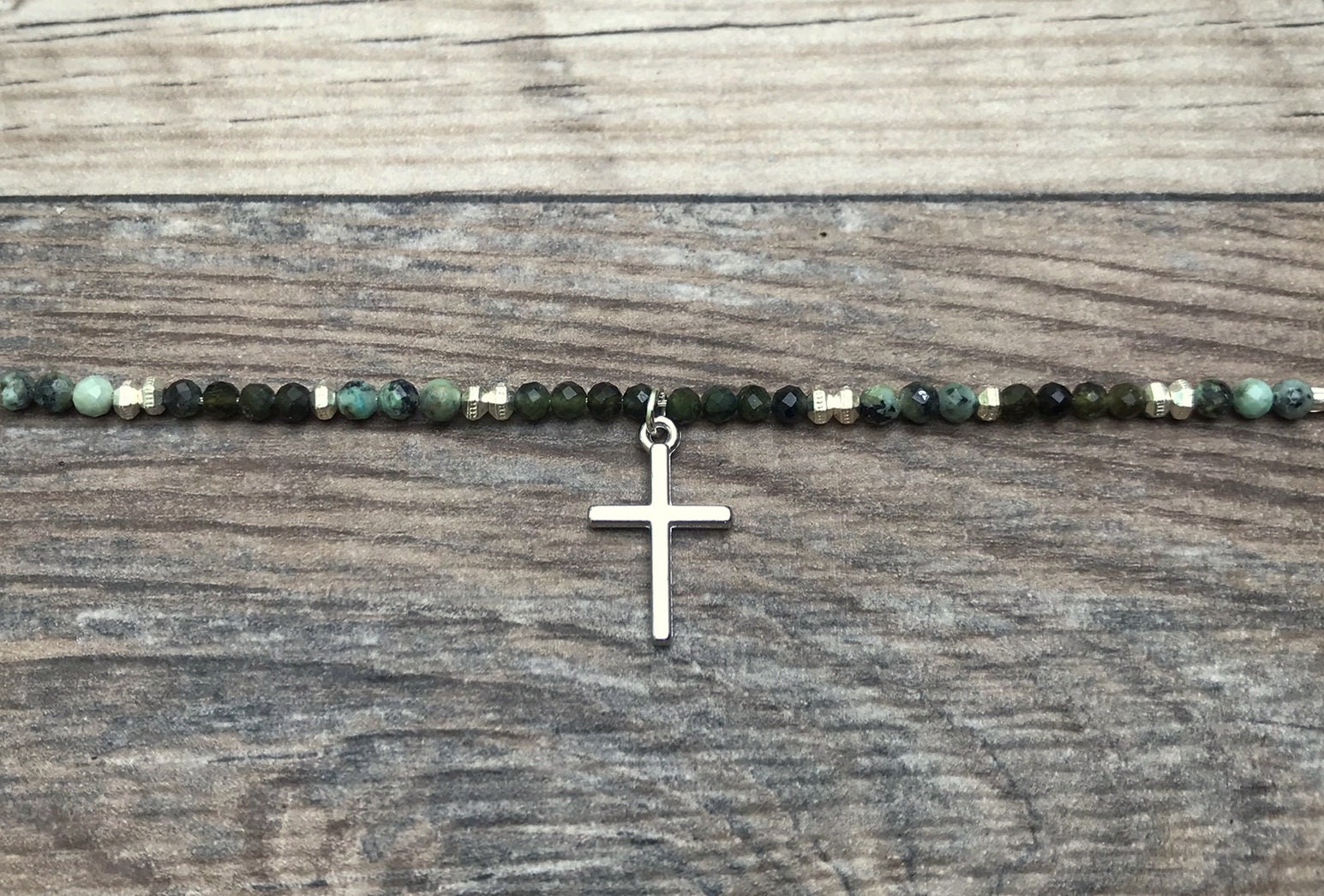Elegant Cross Necklace With Green Tourmaline - Ideal Gift For Her