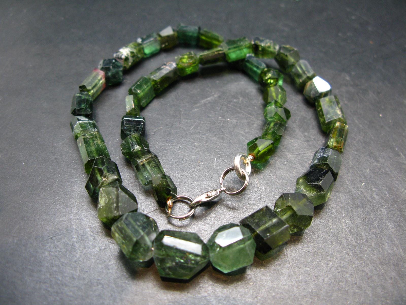 Gem Green Tourmaline Necklace From Brazil - 17" Gem Green Tourmaline Necklace From Brazil - 17"