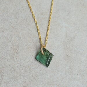 Genuine Green Tourmaline Necklace • Solid Gold Tourmaline Slice Necklace • Dainty Green Gemstone Jewelry Genuine Green Tourmaline Necklace • Solid Gold Tourmaline Slice Necklace • Dainty Green Gemstone Jewelry