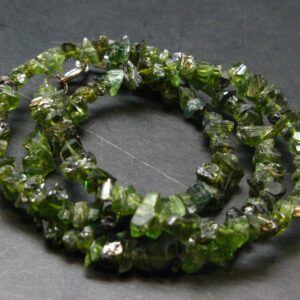 Lightweight Tumbled Green Tourmaline Facetted Beads Necklace From Brazil - 19" - 18.05 Grams