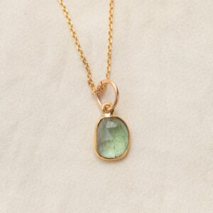 Green Tourmaline Necklace – Rich Green Stone in Solid Gold