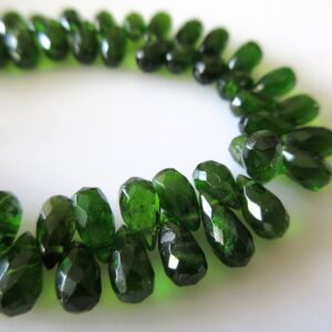 AAA Green Chrome Tourmaline Faceted Tear Drop Beads, Chrome Dravite Green Tourmaline Beads, 4x6mm, 7 Inch Strand, GDS684