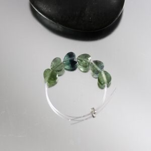 Blue Green Tourmaline Heart Beads - Set Of 6 - 5mm