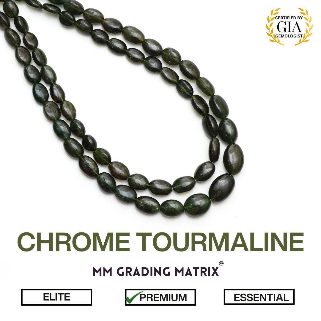 Chrome Tourmaline Gemstone Beads, 5x6 Mm To 6x9 Mm, Natural Tourmaline Smooth Oval Beads, Green Tourmaline Beads For Jewelry Making