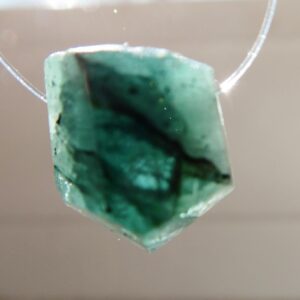 Green tourmaline crystal point 11mm bead- 1 gemstone pc- jewelry making-natural craft beads