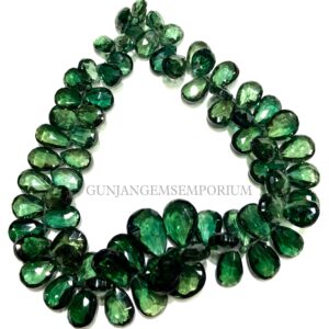 Gorgeous~~Green Tourmaline Beads AAAA+ Beautiful Tourmaline Faceted Pear Drop Beads Green Tourmaline Almonds Treated Tourmaline Pear Drops