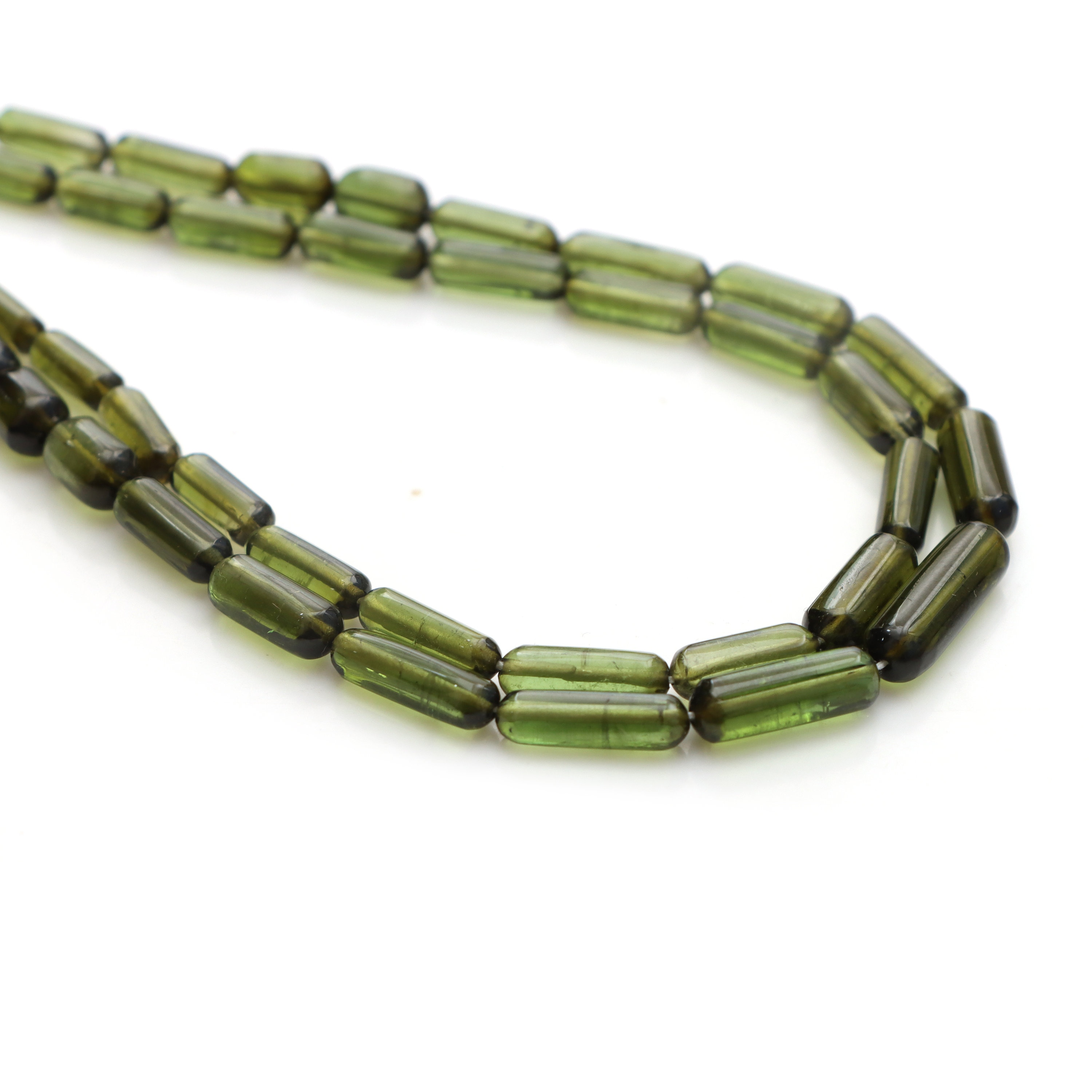 Natural Green Tourmaline Smooth Cylinder Beads - 4x6.5 Mm To 14.5x5 Mm - Green Tourmaline Beads - 18 Inch Full Strand, Price Per Strand Natural Green Tourmaline Smooth Cylinder Beads - 4x6.5 Mm To 14.5x5 Mm - Green Tourmaline Beads - 18 Inch Full Strand, Price Per Strand