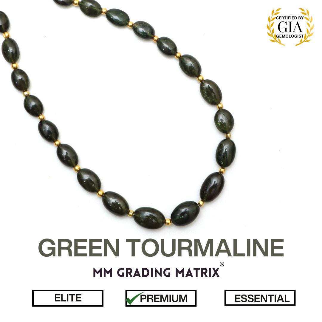 Natural Green Tourmaline Smooth Oval Beads, 4.5x6 Mm To 7x11 Mm Green Tourmaline Gemstone Beads, Tourmaline For Jewelry Making, 22" Strand