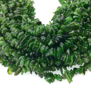 Green Tourmaline Stick Beads: Natural Gemstone, 15" Strand