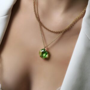 14k Gold Green Tourmaline Necklace · Hexagon Cut Pendant Necklace · October Birthstone Necklace · Gemstone Pendant · Semiprecious Necklace