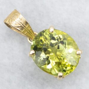 18K Yellow Gold Green Tourmaline Pendant, 3.04 Carat 18K Yellow Gold Green Tourmaline Pendant, 3.04 Carat