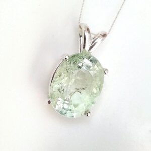 5.20ct Light Green Tourmaline Pendant Genuine Natural Untreated Gemstone Sterling Silver Oval Solitaire 5.20ct Light Green Tourmaline Pendant Genuine Natural Untreated Gemstone Sterling Silver Oval Solitaire
