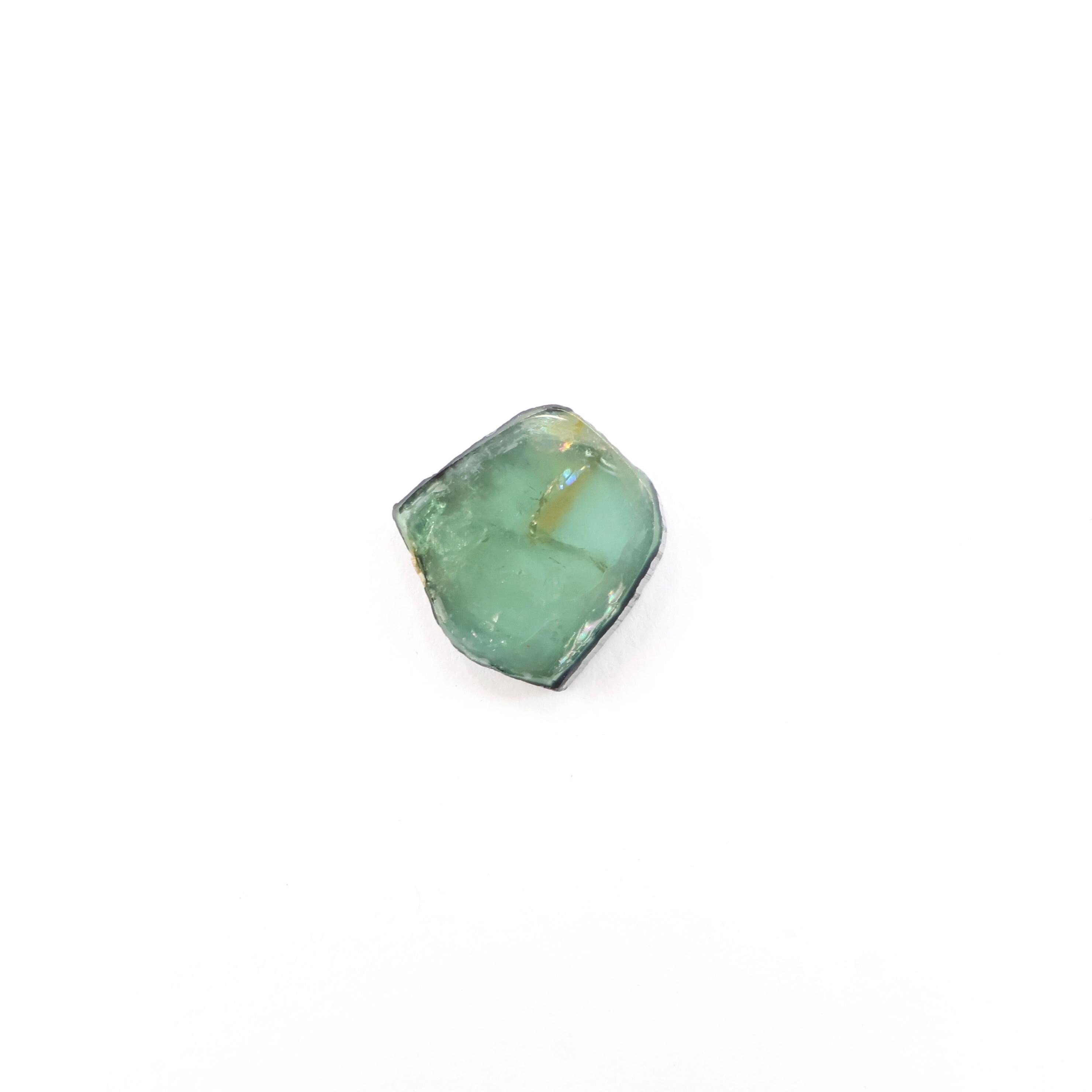 6.70 Carat, Natural Tourmaline Slice, Gemstone Jewelry, Green Tourmaline For Making Pendant, 13x12 Mm