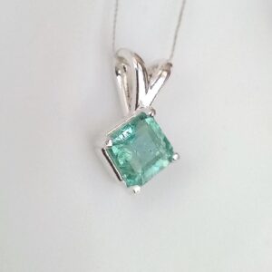 Bluish Green Tourmaline Pendant Natural Untreated African Gem Octagon Cut Sterling Silver Bluish Green Tourmaline Pendant Natural Untreated African Gem Octagon Cut Sterling Silver