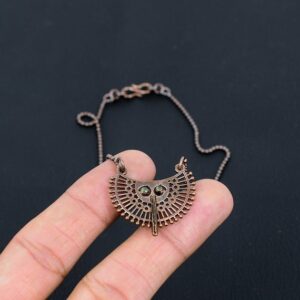 Green Tourmaline Copper Pendant, Electroformed Gemstone Jewelry Green Tourmaline Copper Pendant, Electroformed Gemstone Jewelry