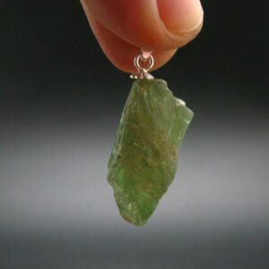Green Tourmaline Crystal Silver Pendant - 1.2" - 4.39 Grams Green Tourmaline Crystal Silver Pendant - 1.2" - 4.39 Grams