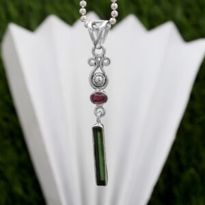 Elegant Green Tourmaline Pendant, 925 Sterling Silver Pendant, Handmade Gemstone Necklace, Boho Multi-stone Jewelry, Gift For Her Elegant Green Tourmaline Pendant, 925 Sterling Silver Pendant, Handmade Gemstone Necklace, Boho Multi-stone Jewelry, Gift For Her