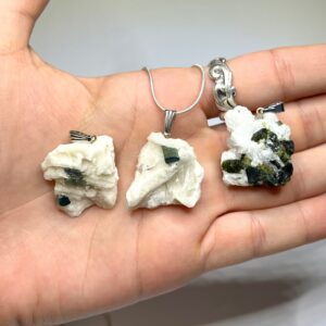 Green Tourmaline Pendant with Free Chain
