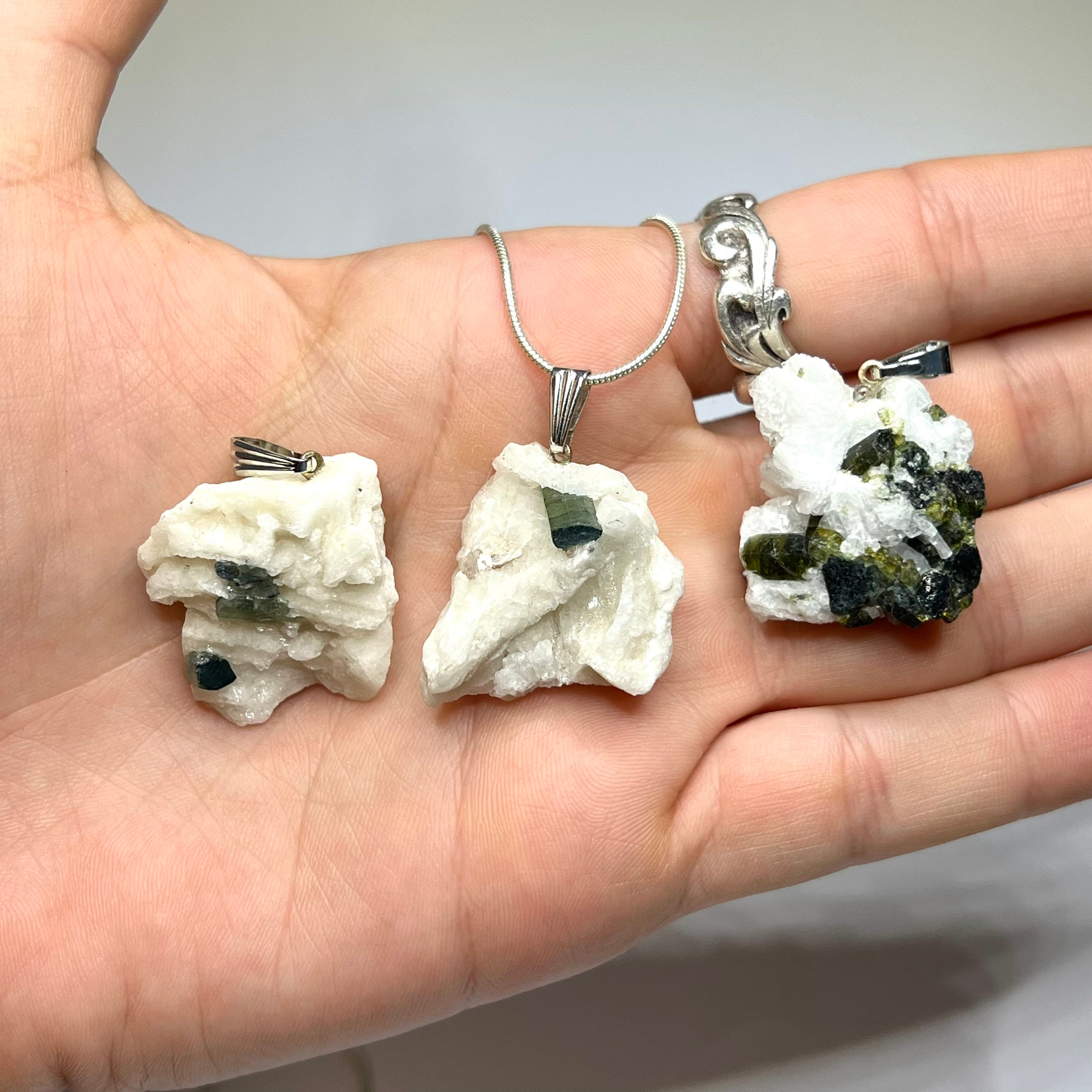 Green Tourmaline Pendant With Free Chain
