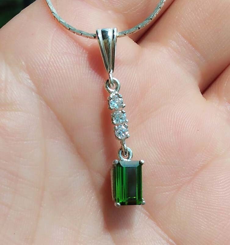 Tourmaline Pendant Medieval Philosopher’s Stone Gorgeous Forest Green Tourmaline Gem 19th Century Gemstone Meditation Wisdom Stone #34079
