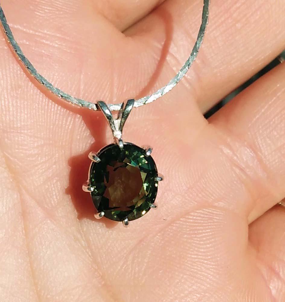 Green Tourmaline Pendant Medieval Shaman Gem Philosopher Enlightenment Stone 19th Century Gem Antique Gemstone Mystic Alchemy Gem #44046