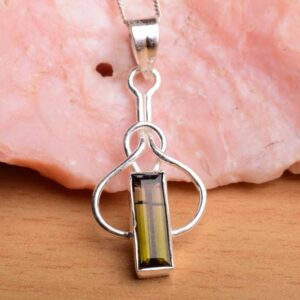 Natural Green Tourmaline Pendant in 925 Sterling Silver, Designer Wire Wrapped Gemstone Necklace, Dainty Jewelry Gift for Her Natural Green Tourmaline Pendant in 925 Sterling Silver, Designer Wire Wrapped Gemstone Necklace, Dainty Jewelry Gift for Her