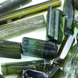 Raw Green Tourmaline Gemstone: Loose Crystal Pendant (3x2 to 19x3mm) Raw Green Tourmaline Gemstone: Loose Crystal Pendant (3x2 to 19x3mm)