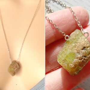 Raw Green Tourmaline Necklace Gold Or Sterling Silver, Green Tourmaline Pendant, Green Gemstone Necklace Green Stone Jewelry, Exact Stone Raw Green Tourmaline Necklace Gold Or Sterling Silver, Green Tourmaline Pendant, Green Gemstone Necklace Green Stone Jewelry, Exact Stone