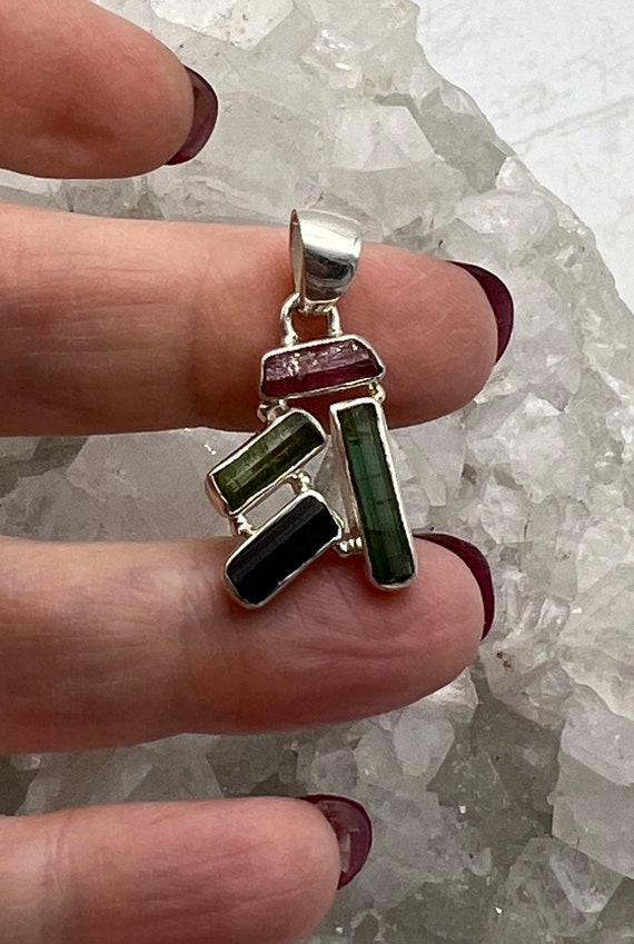 Rough Green Tourmaline Pendant