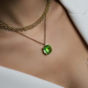 Round Cut Pendant · Green Tourmaline Pendant Necklace · 14k Gold October Birthstone Pendant · Gemstone Necklace for Women Round Cut Pendant · Green Tourmaline Pendant Necklace · 14k Gold October Birthstone Pendant · Gemstone Necklace for Women