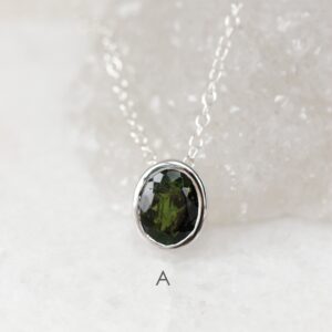 Sterling Silver Green Tourmaline Pendant: Heart Chakra Healing Necklace Sterling Silver Green Tourmaline Pendant: Heart Chakra Healing Necklace