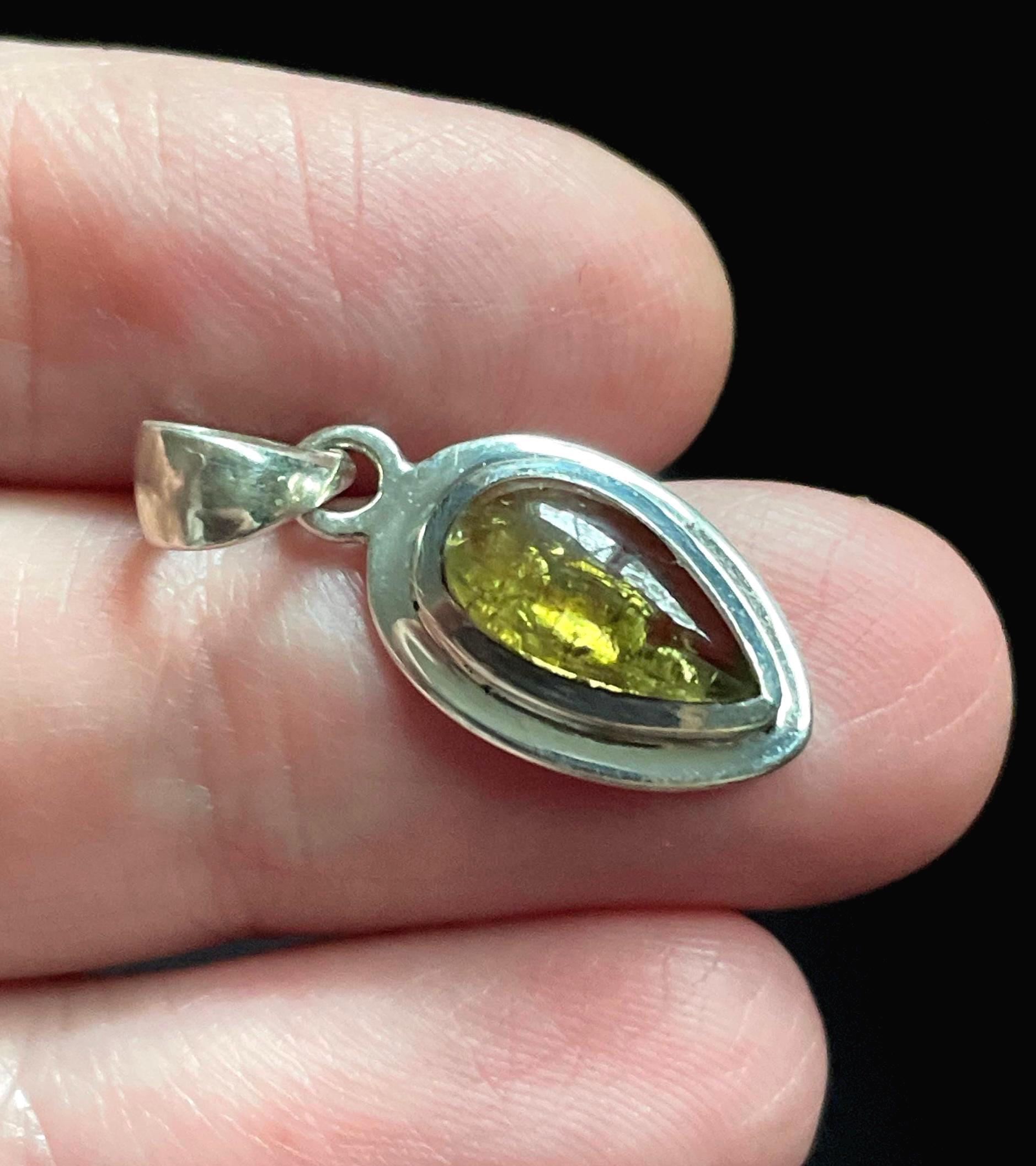 Tiny Green Tourmaline Pendant, Handmade With Natural Tourmaline & Solid Sterling Silver, Beautiful Perfect Gift!, Dainty Teardrop Pendant Tiny Green Tourmaline Pendant, Handmade With Natural Tourmaline & Solid Sterling Silver, Beautiful Perfect Gift!, Dainty Teardrop Pendant