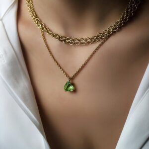 Green Tourmaline Trillion Pendant · Gold Gemstone Necklace · October Birthstone Necklace · Trillion Cut Green Tourmaline Necklace Green Tourmaline Trillion Pendant · Gold Gemstone Necklace · October Birthstone Necklace · Trillion Cut Green Tourmaline Necklace