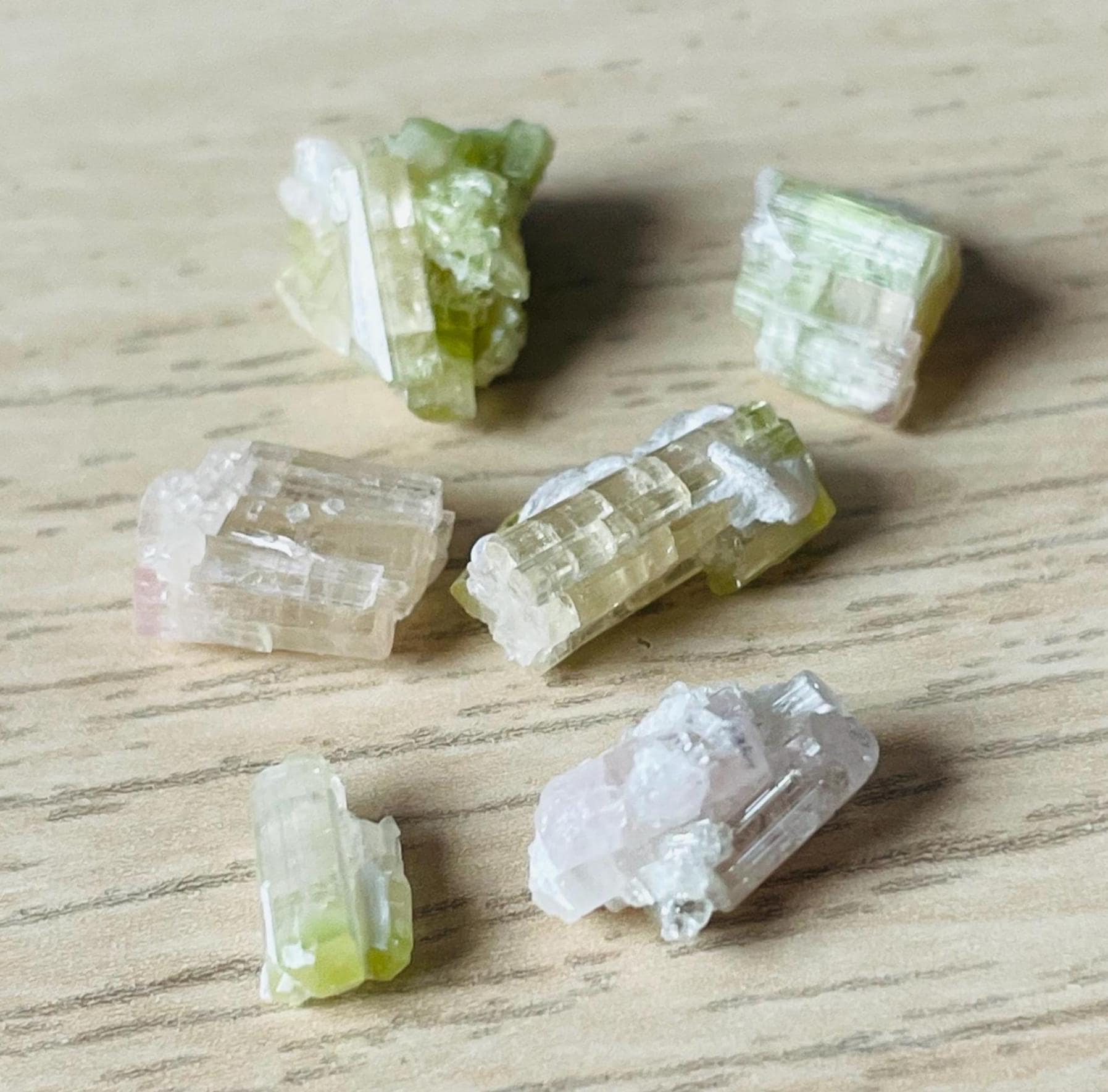 Raw Bi Color Tourmaline Crystal Lot (5.01g) Xs Pink Green Tourmaline Crystal Chips Rough Stones Natural Gemstone