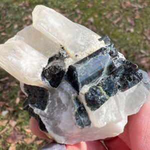 Blue Green Tourmaline In Quartz Crystal Cluster, Raw Tourmaline Quartz Cluster, Indicolite Tourmaline Stone, Mineral Specimen, Blue Green Tourmaline In Quartz Crystal Cluster, Raw Tourmaline Quartz Cluster, Indicolite Tourmaline Stone, Mineral Specimen,