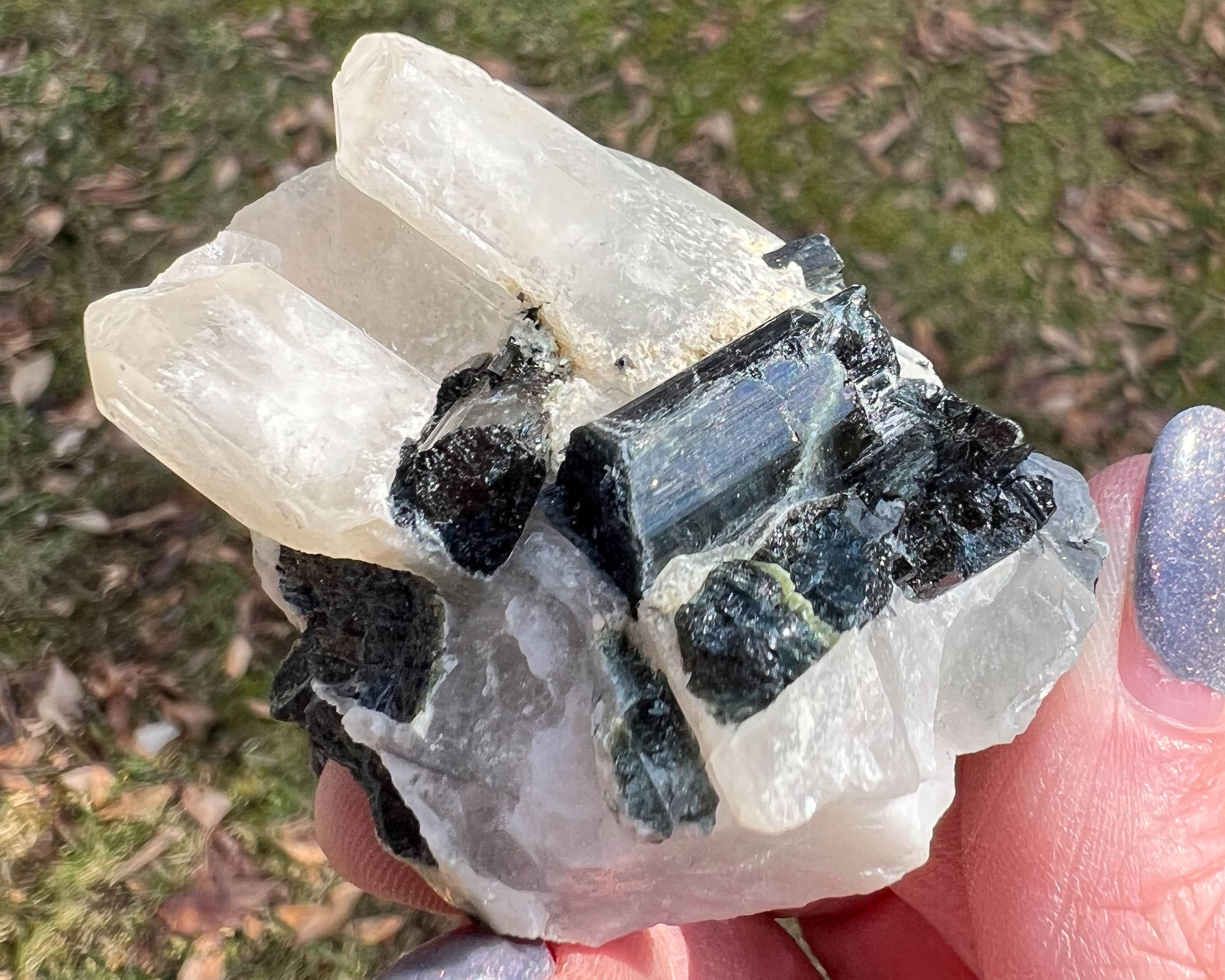 Blue Green Tourmaline In Quartz Crystal Cluster, Raw Tourmaline Quartz Cluster, Indicolite Tourmaline Stone, Mineral Specimen, Blue Green Tourmaline In Quartz Crystal Cluster, Raw Tourmaline Quartz Cluster, Indicolite Tourmaline Stone, Mineral Specimen,