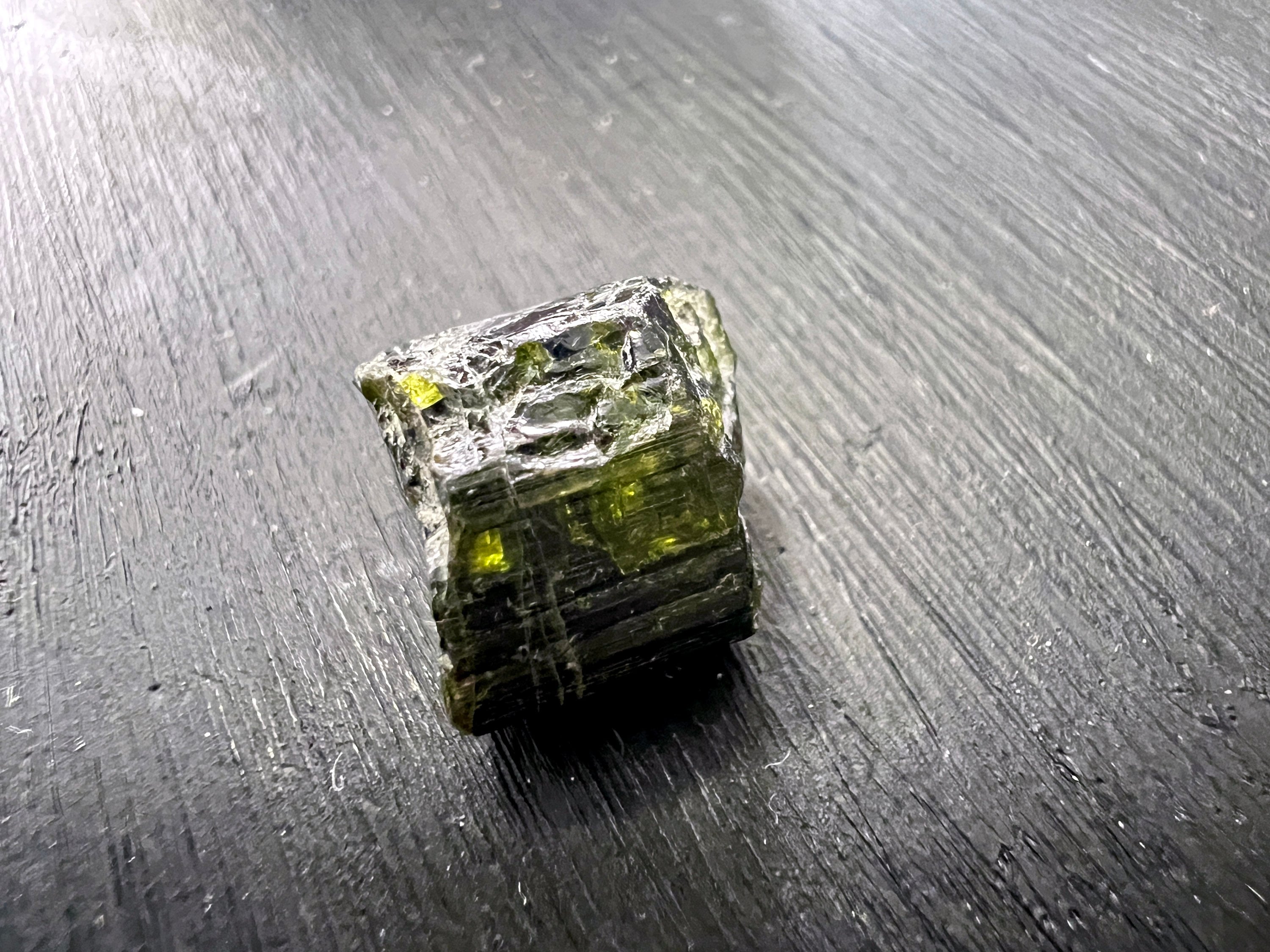 Raw Green Tourmaline Crystal 0.4 Inches Natural Verdelite Stone